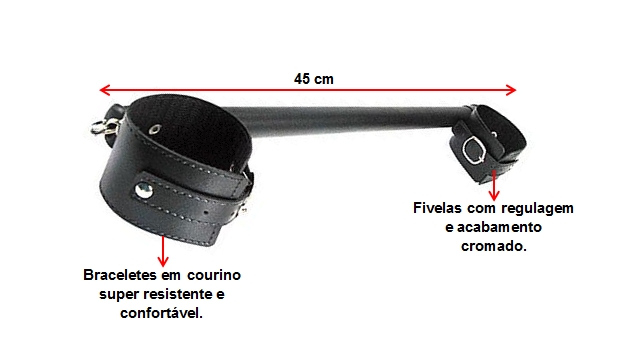MEDIDAS - ALGEMA EM COURO COM DISTANCIADOR - 45CM  PARA BRAÇOS E PERNAS